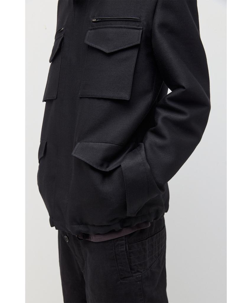 HATCHINGROOM Silent M65 Jacket Wool/Silk Black