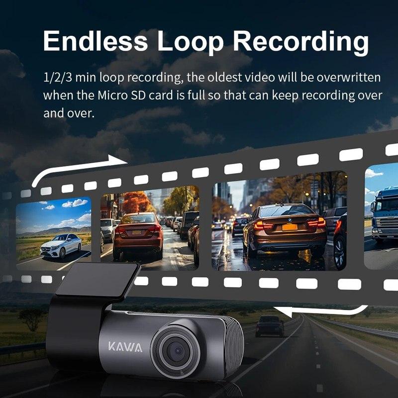 2K Dash Camera For Car DVR Dash Cam KAWA D5 Video Recorder Emergency Voice Control Night Vision WiFi APP Monitor WDR Dashcam