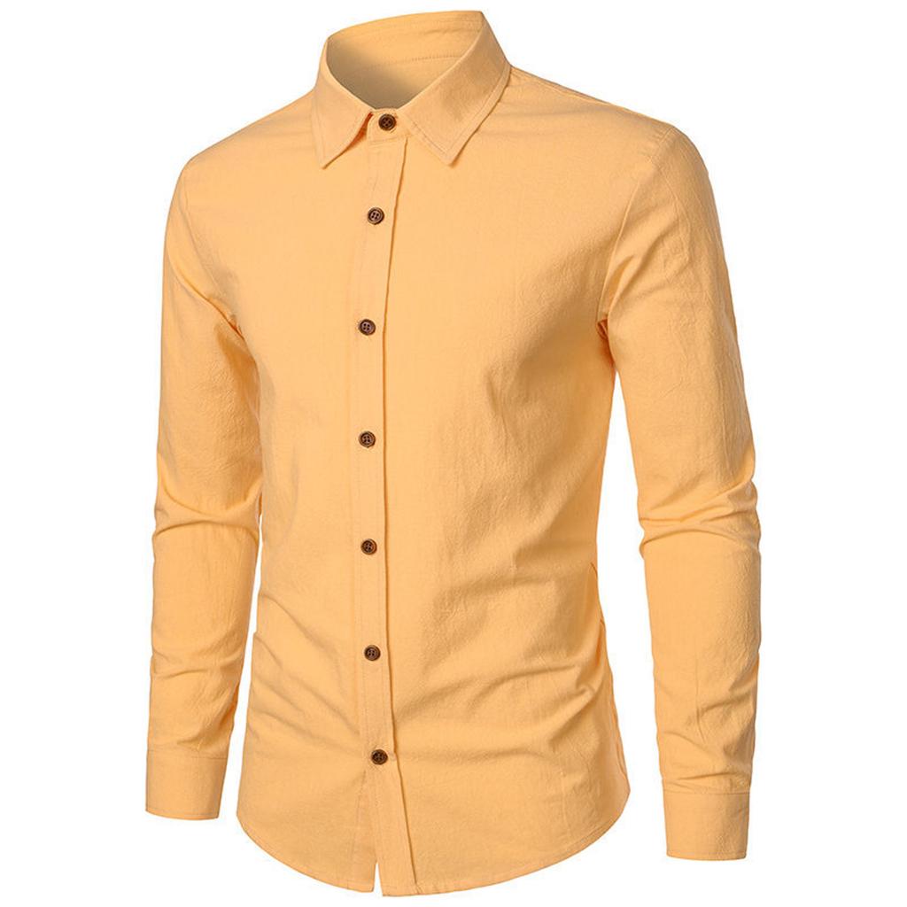 Мужская рубашка с длинными рукавами, повседневная однотонная рубашка в сочетании с рубашкой