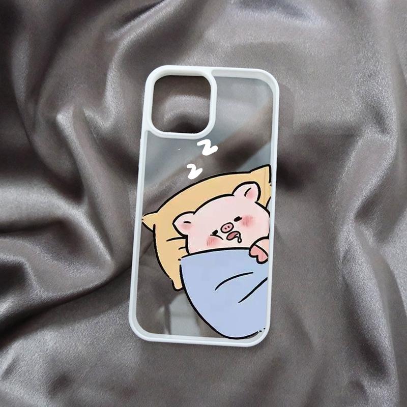 Милый розовый хрюшка мультяшная пара чехол для телефона для IPhone 16 14 15 11 13 12 Pro Max Mini для IPhone X XS XR 7 8 Plus SE Прозрачные чехлы