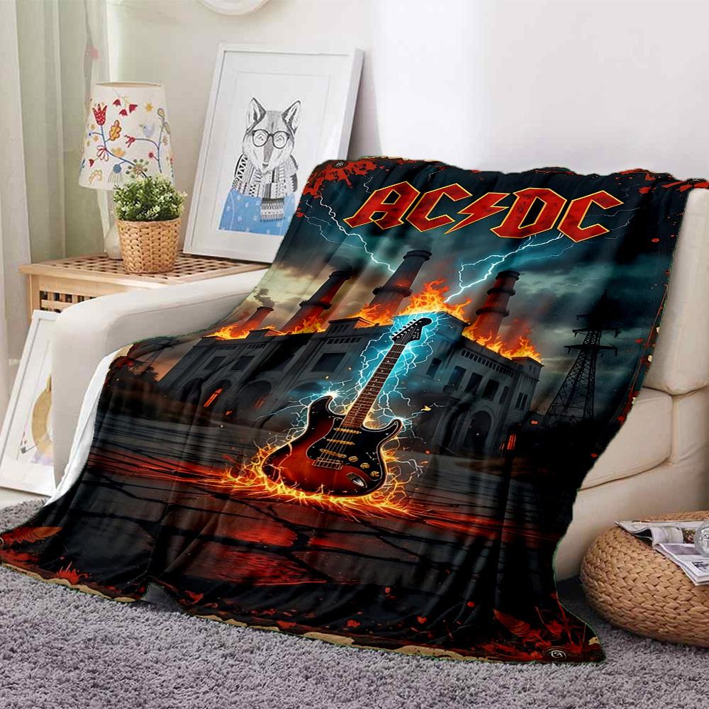 1pc AC/DC Band Merchandise Blanket Versatile for Couch, Office Bed