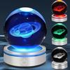 3D Saturn Planet Crystal Ball Night Light with LED Colorful Lighting Touch Base 6cm Saturn Lamp Glass Sphere Lamp Astronomy Space Christmas Ornaments