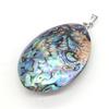 Natural Abalone Shell Mother of Pearl Pendant Fashion Egg Shape Shells Charms for Jewelry Making DIY Unisex Necklace Accessories Handmade Crafts