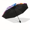 1pc Inside Out Automatic Folding Umbrella - Portable Foldable Design with 8 Ribs, Durable Plastic & Iron Frame,  Sturdy Ribsy250725051