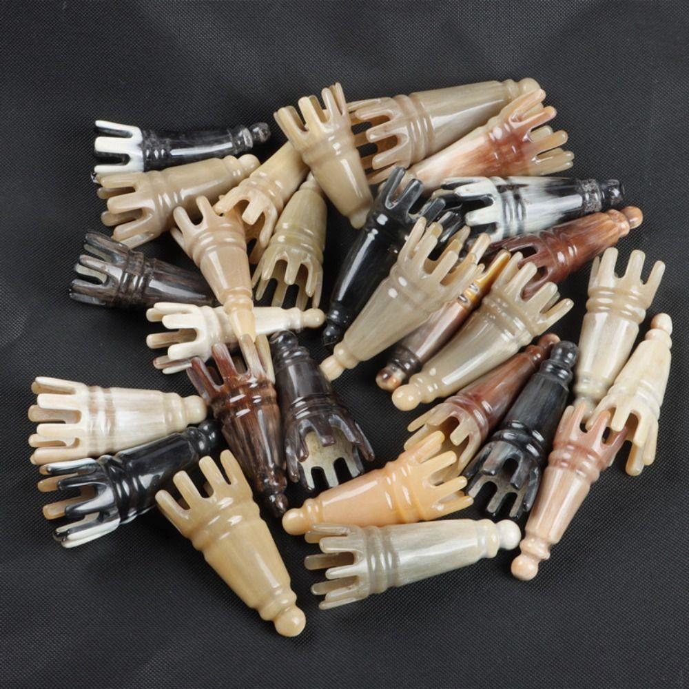 Scalp Massager Brush Long Pointed Shampoo Comb Scrapping Head Buffalo Horn Meridian Comb Hair Wash