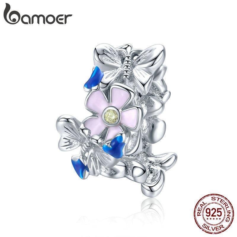 Bamoer 925 Sterling Silver Colorful Garden Metal Beads for Women Jewelry Making Silver Charm for Original Bracelet