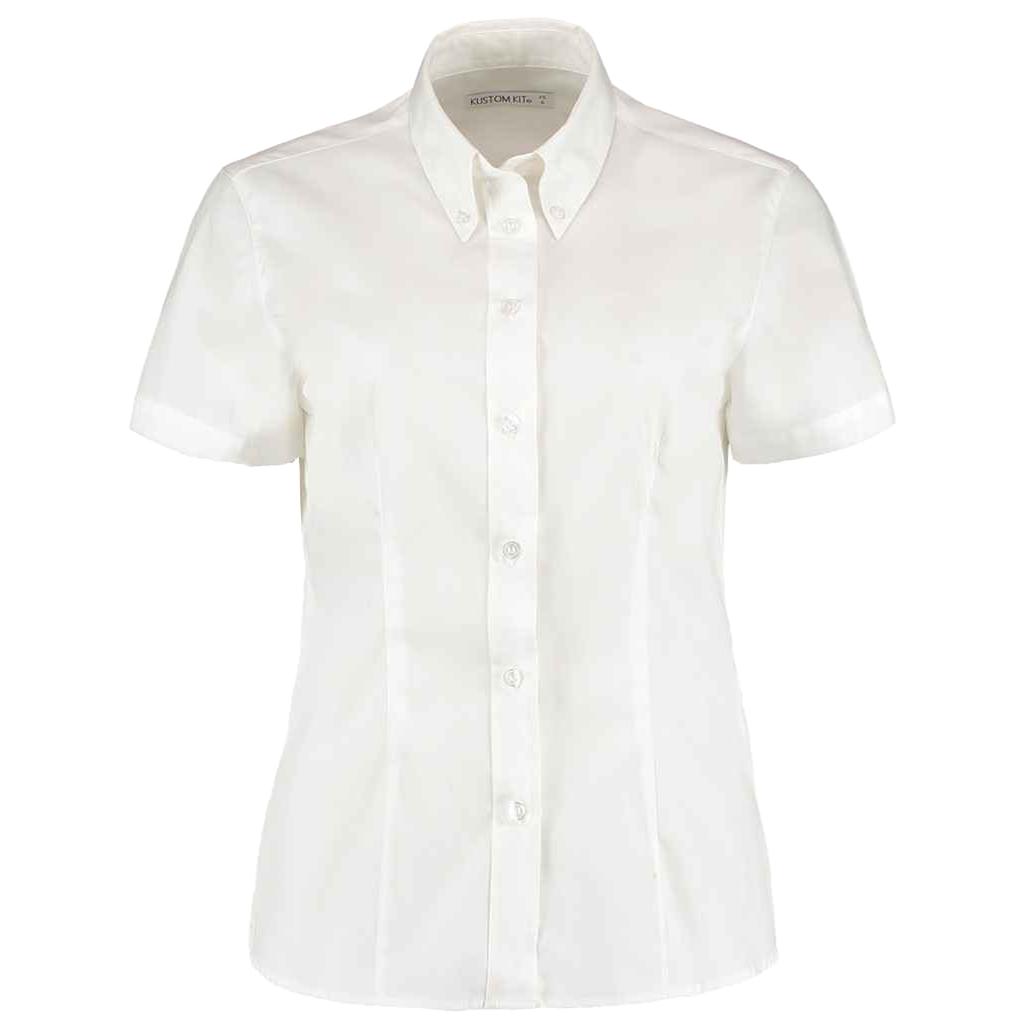 Kustom Kit Womens/Ladies Corporate Oxford Tailored Short-Sleeved Shirt