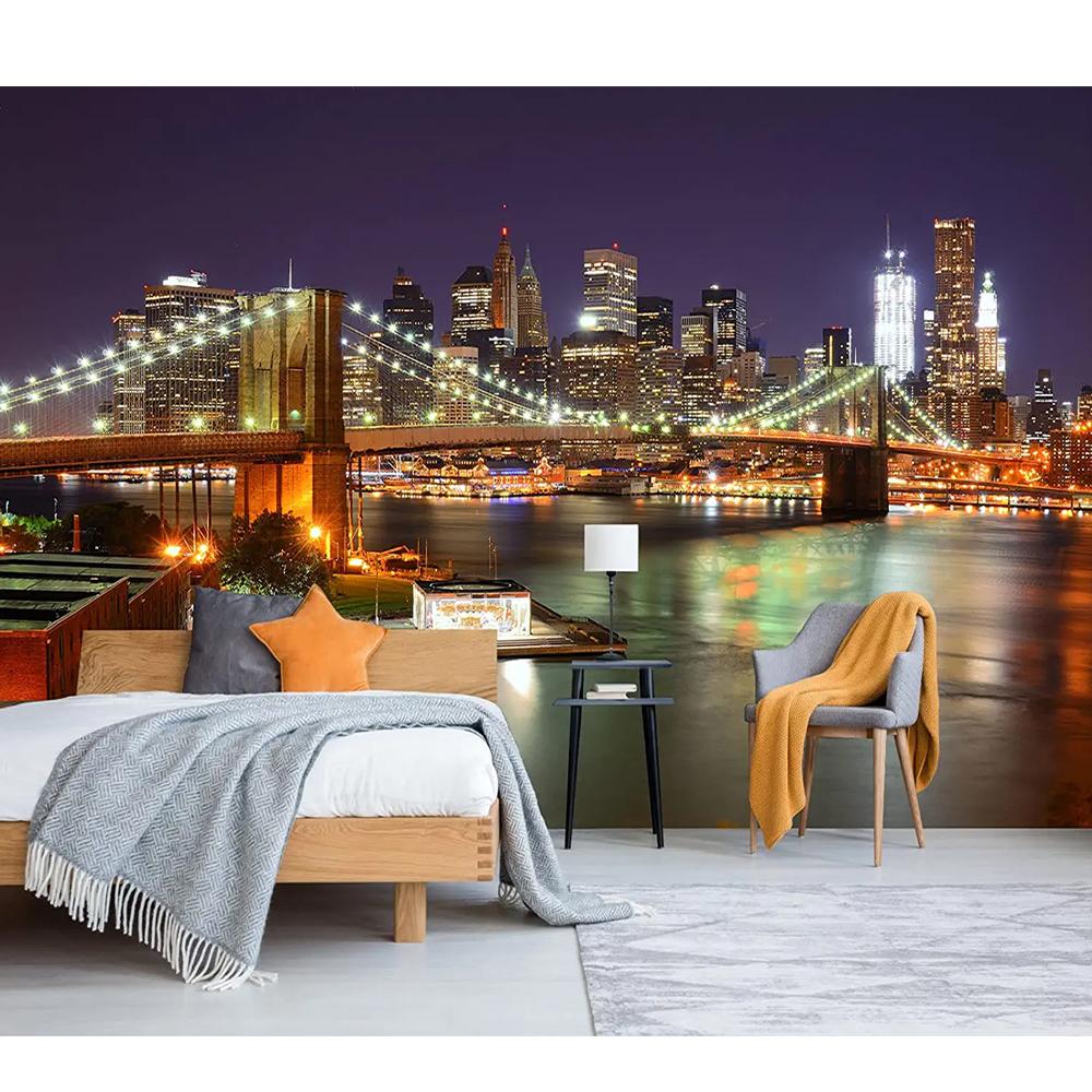 City View Wall Mural For Bedroom Modern Bridge City View Wallpapers Living Room Wallpaper