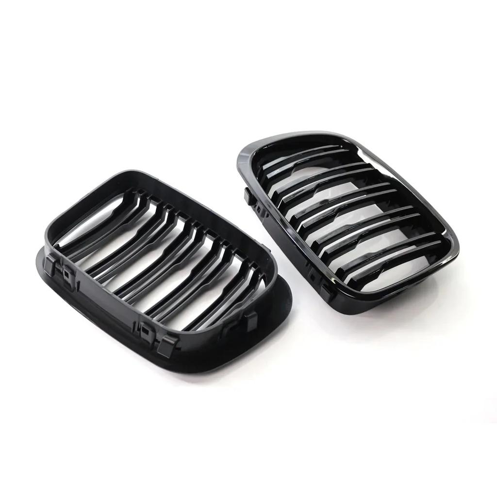 Pair Car Front Bumper Kidney Grill Grille Glossy Black Racing Grills For BMW 3 Series E46 4-Door 4DR 1998 1999 2000 2001