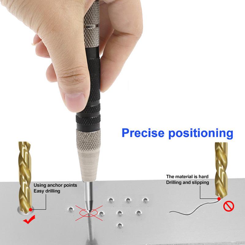 Автоматический центральный пробойник, общая деревообрабатывающая дрель по металлу, регулируемый подпружиненный автоматический пробойник, ручные инструменты для металла, дерева, стекла