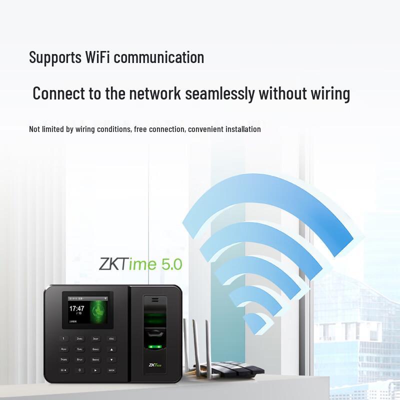ZKTECO Fingerprint Time Attendance Machine CN plug (adapter included)