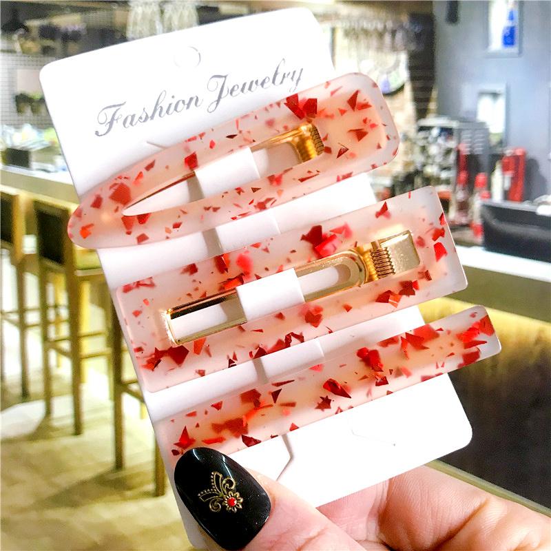 Корейский модный красочный ацетатный комплект из 3 шт./компл., набор заколок для волос, шпилька для женщин и девочек, заколки, аксессуары, ювелирные изделия, заколка для волос, головной убор