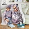 Cartoon mother and daughter blanket winter soft flannel warm blanket sofa bedroom blanket direct supply