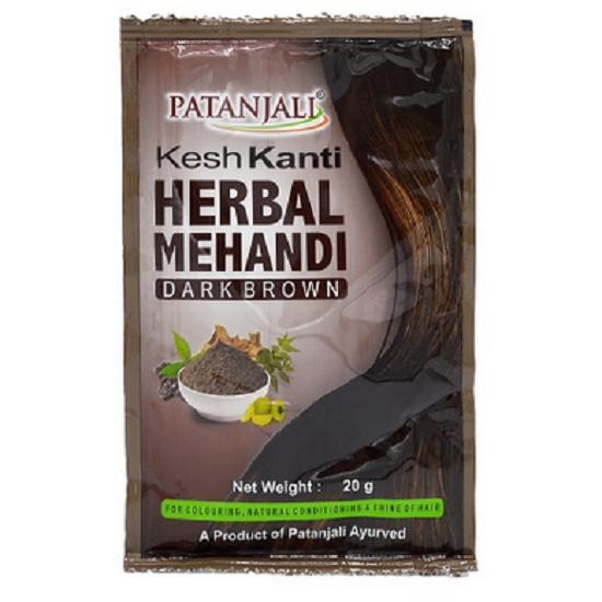 Patanjali Kesh Kanti Травяная Хна Натуральный Коричневый, Темно-коричневый и Натуральный Черный
