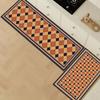 Retro Geometric Kitchen Mat Non-slip Floor Mats Plaid Carpets Entrance Doormat Absorbent Long Rug Hallway Area Rugs Alfombra