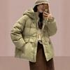 Womens Oversized Hooded Cotton Puffer Coat Warm Thickened Waist-Cinched Casual Outerwear Fall Winter