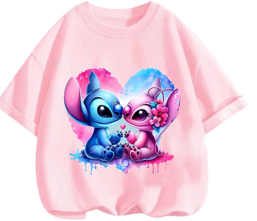 Hot Popular Stitches Graphic T Shirt Lightweight Leisure Daily School Wear Casual Street Kids Boys Girls Clothing