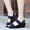 Women Summer Height Increasing Braid Beach Sandals Women Slip On Outdoor Thick Sole Platform Peep Open Toe Sandals