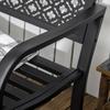 Metal Garden Bench, 2-Seater, Floral Pattern, Weather-Resistant, 127 x 63 x 83cm, Black