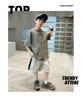 Boys' short sleeved T-shirt, summer new style, mid size and stylish, boys' T-shirt, children's pure cotton top, trendy brand T