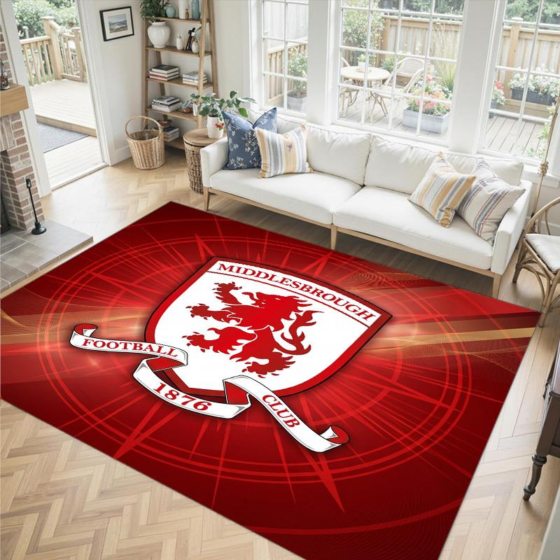 Middlesbrough Design Crystal Velvet Carpet Cozy Non?Slip Printed Rug For Bedroom Living Room Entrance