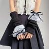 Нарукавники с кружевной отделкой и бантом - Милые шерстяные вязаные рукава в стиле Лолита