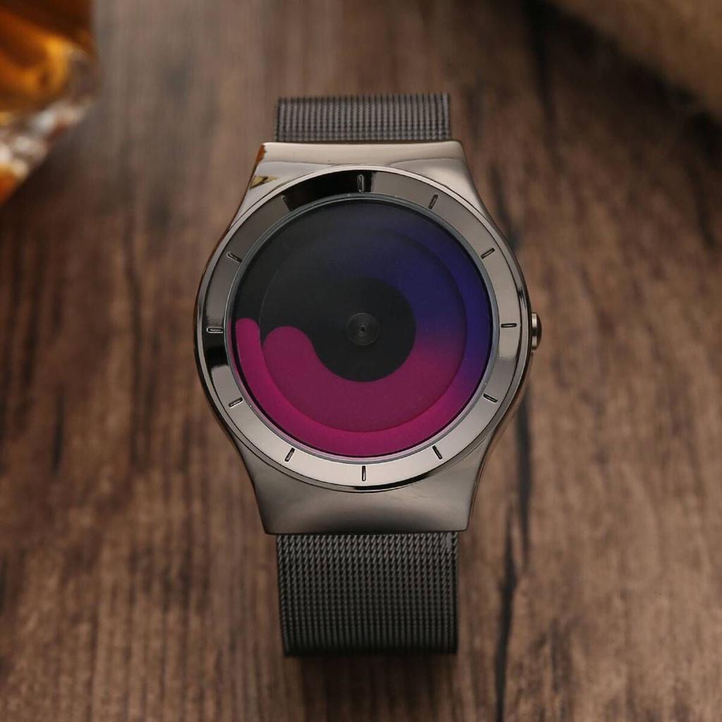 Gorben Creative Color Rotating Dial Men's Watch Special No-Pointer Design Trend Versatile Men's Watch Gift Clock New QP017