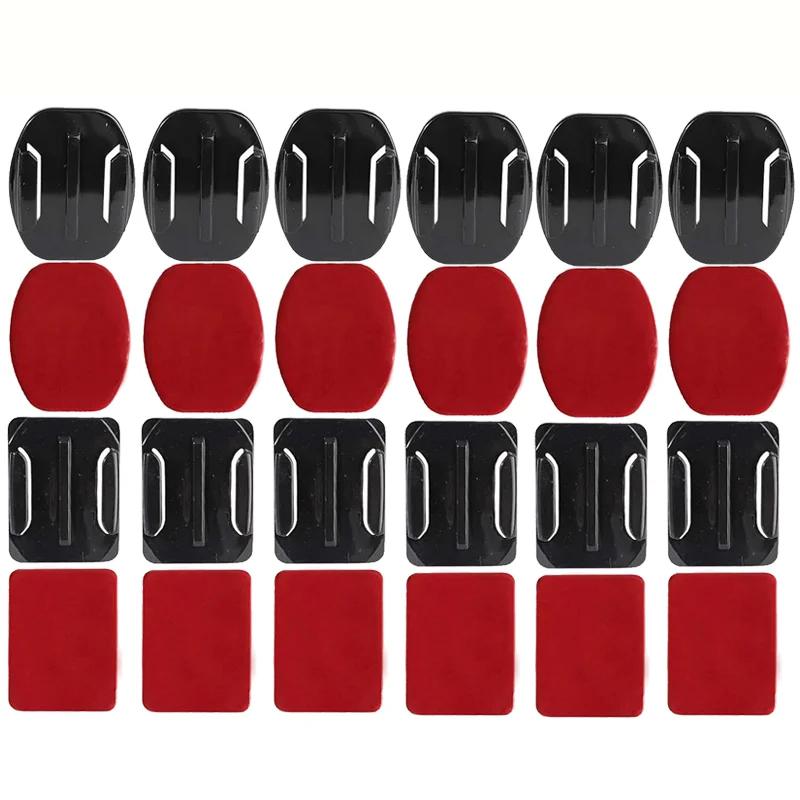 Helmet Adhesive Sticky Mounts Flat Curved Mount for GoPro Hero 12 11 10 9 8 7 6 5 Insta360 X3 AKASO DJI OSMO SJCAM Action Camera