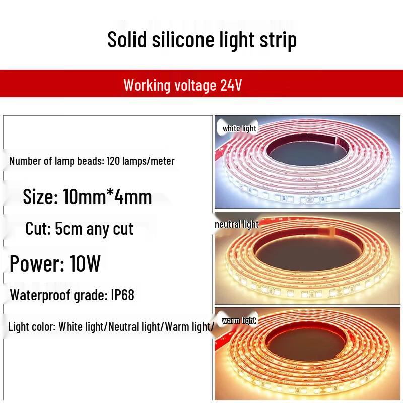 OEING 24V Waterproof COB LED Strip Kit