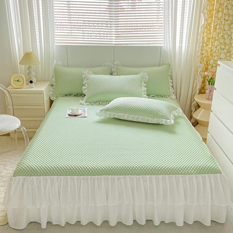 Комплект холодного коврика Ice Bean Ice Bean класса A 3D, состоящий из трех простыней, которые можно стирать в машине, натяжной простыни, летнего мягкого коврика с кондиционером