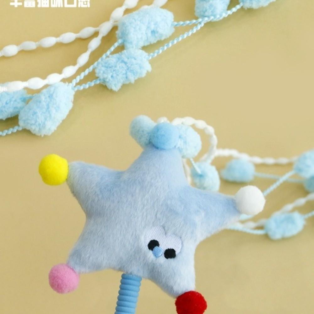 Cartoon Interactive Cat Toy Long Handle Cat Teasing Pole Kitten Teaser Wand Entertaining Toys