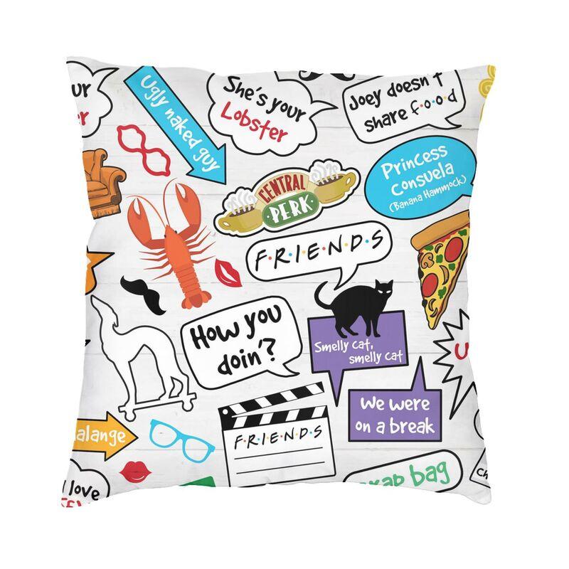 Funny Friends Collage Square Pillow Case Decoration TV Show Cushions Throw Pillow for Sofa Doublesided Printing
