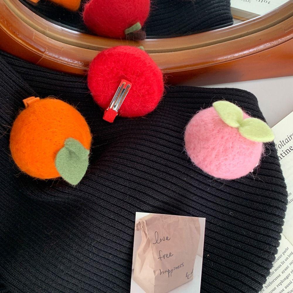 For Girls Girls Duckbill Clips Fruits Hair Clips Women Barrettes Simulation Food Hairpins Orange