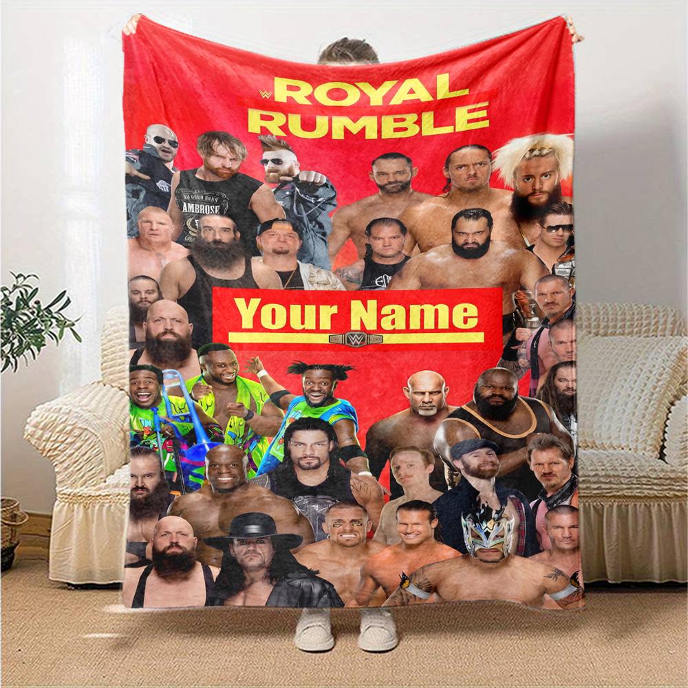 Royal Rumbl Personalized Name Blanket Multi-purpose Personalized Blanket Comfortable Suitable for Nap Chair Home Decor Sofa Four Seasons Multipurpose