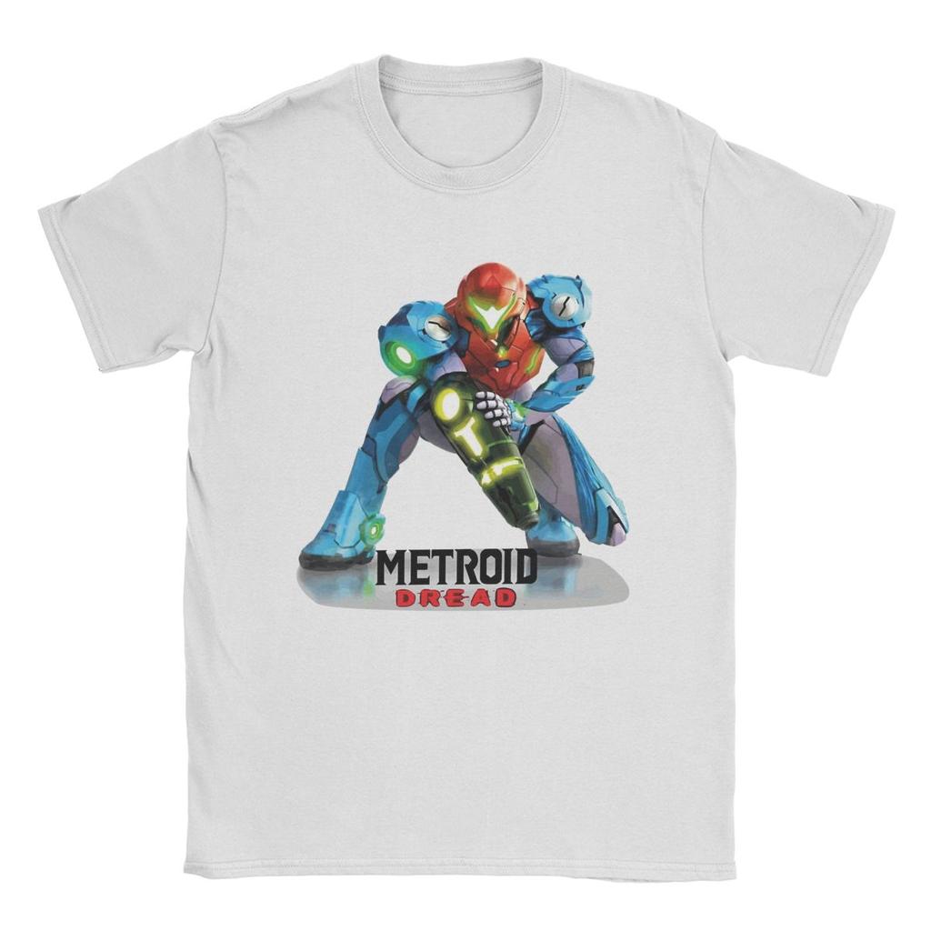 Retro Vintage Metroid Dread Cartoon Game Merch Shirt for Men Women Cool Cotton Graphic Printed Clothing
