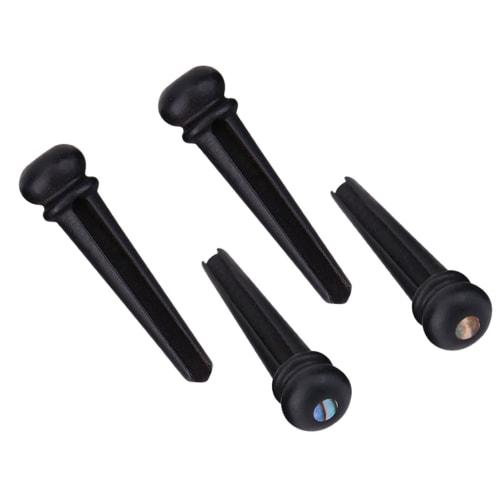 Set of 6 Natural Ebony Wood Guitar Bridge Pins, Lightweight and Easy to Use, for Guitar Replacement, Repair, and Modification