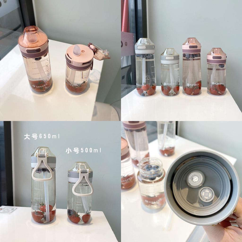 Красочный и прочный стакан из ПК-материала с ремешком и соломинкой, идеально подходит для взрослых и беременных женщин, 500 мл 650 мл