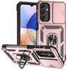 Armor Funda For Samsung A17 5G Case Slide Camera Lens Back Cover For Galaxy A17 A 17 GalaxyA17 Magnetic Ring Stand Protect Cover