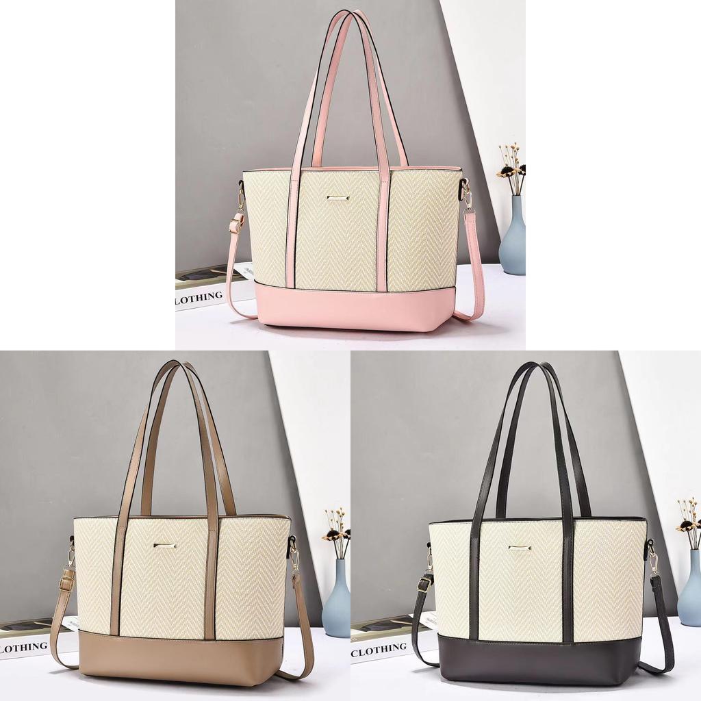 Trendy Pu Large Tote Handbag With Padded Interior And Crossbody Strap For Travel
