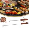 Нержавеющая сталь Флиппер-крюк для мяса для барбекю Прочный инструмент для переворачивания мяса Поворотный инструмент для еды на барбекю Гриль для барбекю