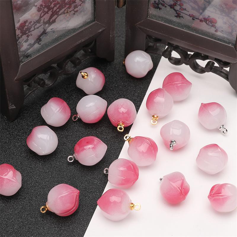 5 шт. розовые и белые персиковые кулонные стеклянные бусины для изготовления ювелирных изделий своими руками