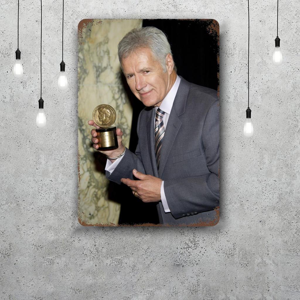 alex trebek Host Decor Poster Vintage Tin Sign Metal Sign Decorative Plaque for Pub Bar Man Cave Club Wall Decoration