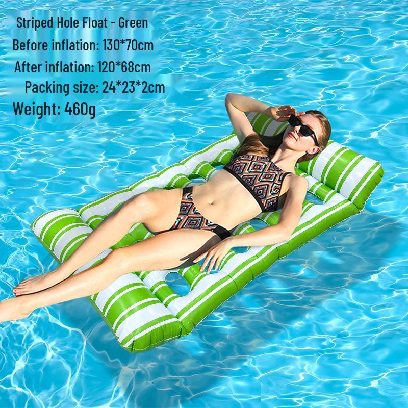 Inflatable Leaf Hole Water Lounger: Single Adult Floating Raft