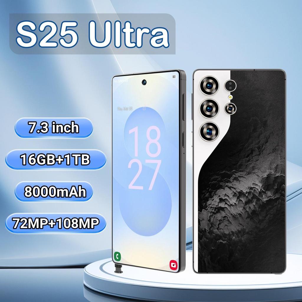 Android-смартфон S25 Ultra 5G, 7,3 дюйма, 16 ГБ ОЗУ, 1 ТБ памяти