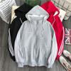 Women's Autumn and Winter Loose and Versatile Hoodie with Thick and Plush Hoodie and Cardigan Jacket