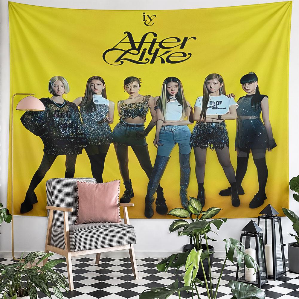 IVE After Like Album Art Tapestry Wall Hanging Kpop Trendy Decor for Bedroom Living Room Dorm Room Fan Gift