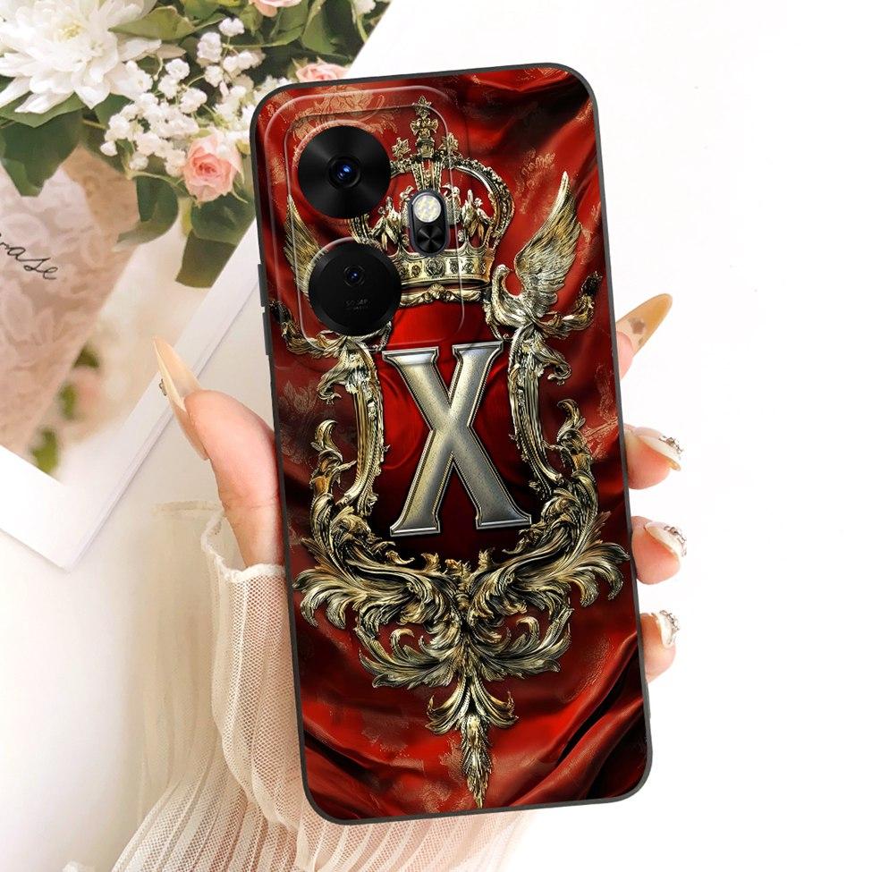 For ITEL P55 Plus Case Cover Luxury A-Z Letters 2D Painted Silicone Bumper For ITEL P55+ P663L P663LN Phone Casing