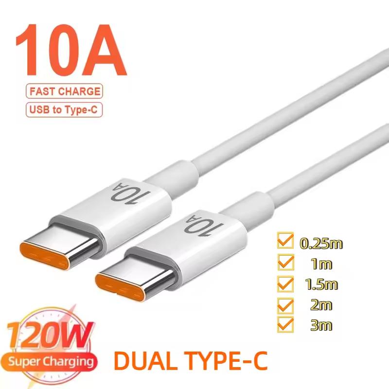 120 Вт 10 А Быстрая зарядка USB C на Type C Кабель Type C Шнур для передачи данных Для Samsung Huawei Xiaomi iPhone Шнур для быстрой зарядки 0,25/1/1,5/2/3 м