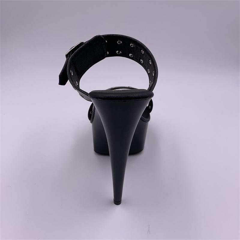 Женская обувь, сандалии на высоком каблуке с заклепками, модные пикантные танцевальные туфли на тонком каблуке, каблук 15 см, платформа 5 см YKC