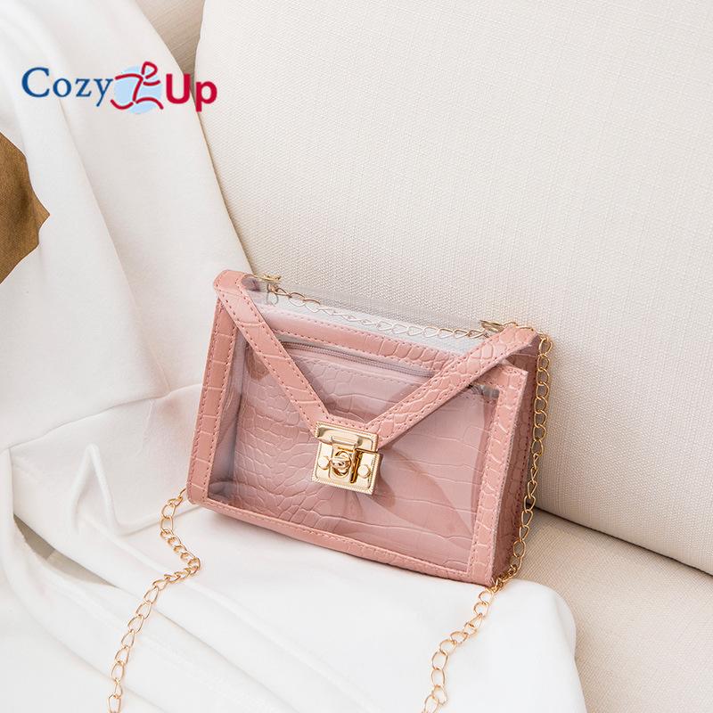 Прозрачная сумка Cosy Up, маленькая квадратная сумка, цепочка через плечо, мини-женская сумка
